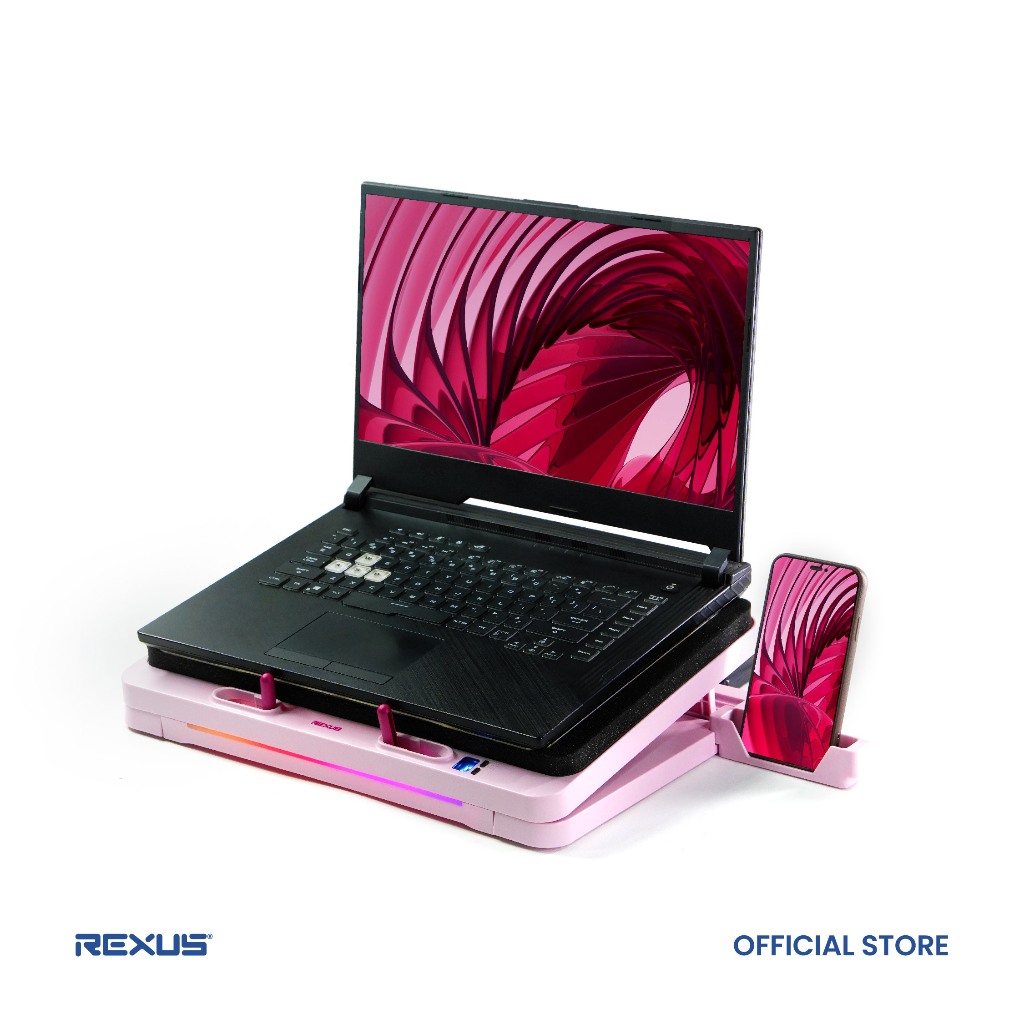 Rexus B400 Frost Cooling Pad Breeze RGB - Pendingin Laptop 2400RPM Type C (8)