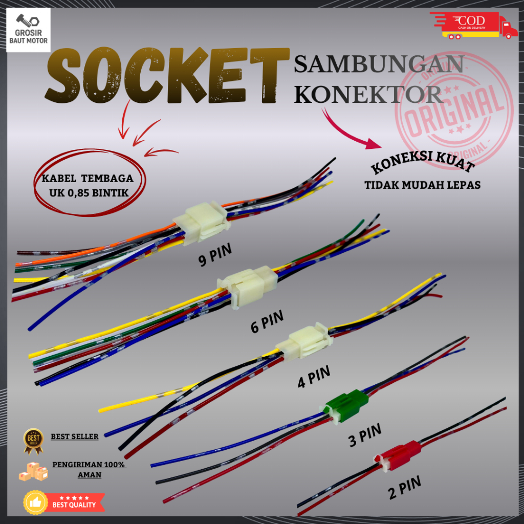 Jual Soket Sambungan Kabel Bintik Mini 2 Pin 3 Pin 4 Pin 6 Pin 9 Pin ...