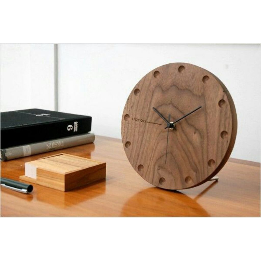 Jual jam meja minimalis/jam stand meja kayu jati | Shopee Indonesia