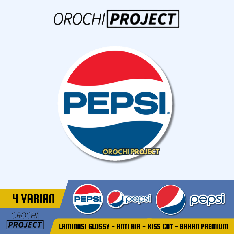 Jual Sticker Stiker Brand Logo Pepsi Drink Vinyl Glossy Anti Air HP ...