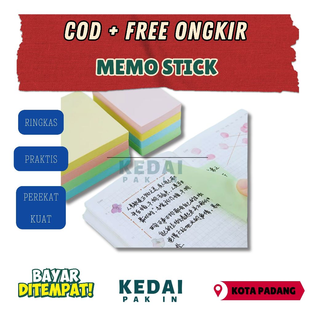 Jual STICKY NOTE POLOS - PENANDA HALAMAN MEMO / KERTAS MEMO TEMPEL ...