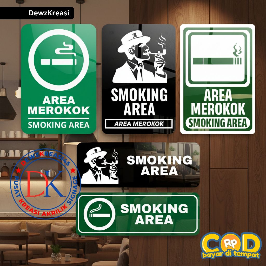 Jual Smoking Area - Papan Penanda Akrilik Tanda Merokok Tebal 2mm Siap ...