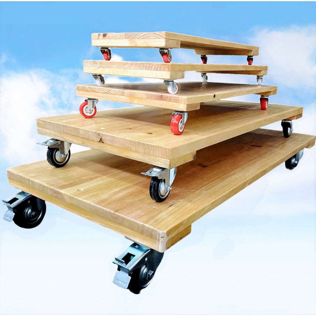 Jual Troli barang heavy duty kayu solid roda bisa di rem untuk Galon ...
