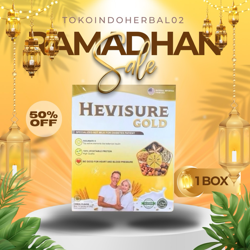 HEVISURE GOLD MILK SUSU HERBAL ATASI DIABETES KENCING MANIS KADAR GULA RENDAH ORIGINAL BPOM
