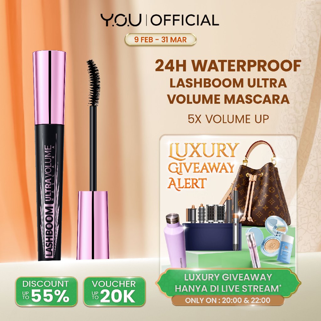 Jual YOU Lashboom Ultra Volume Mascara Maskara Waterproof Tahan 24 Jam ...