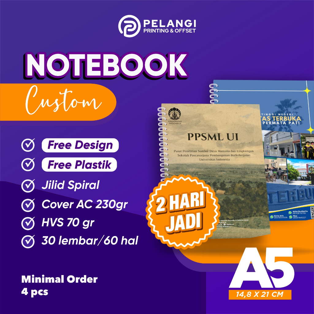 Jual BLOCKNOTE / NOTEBOOK / SOUVENIR / SEMINAR KIT A5 ISI 30 LEMBAR ...