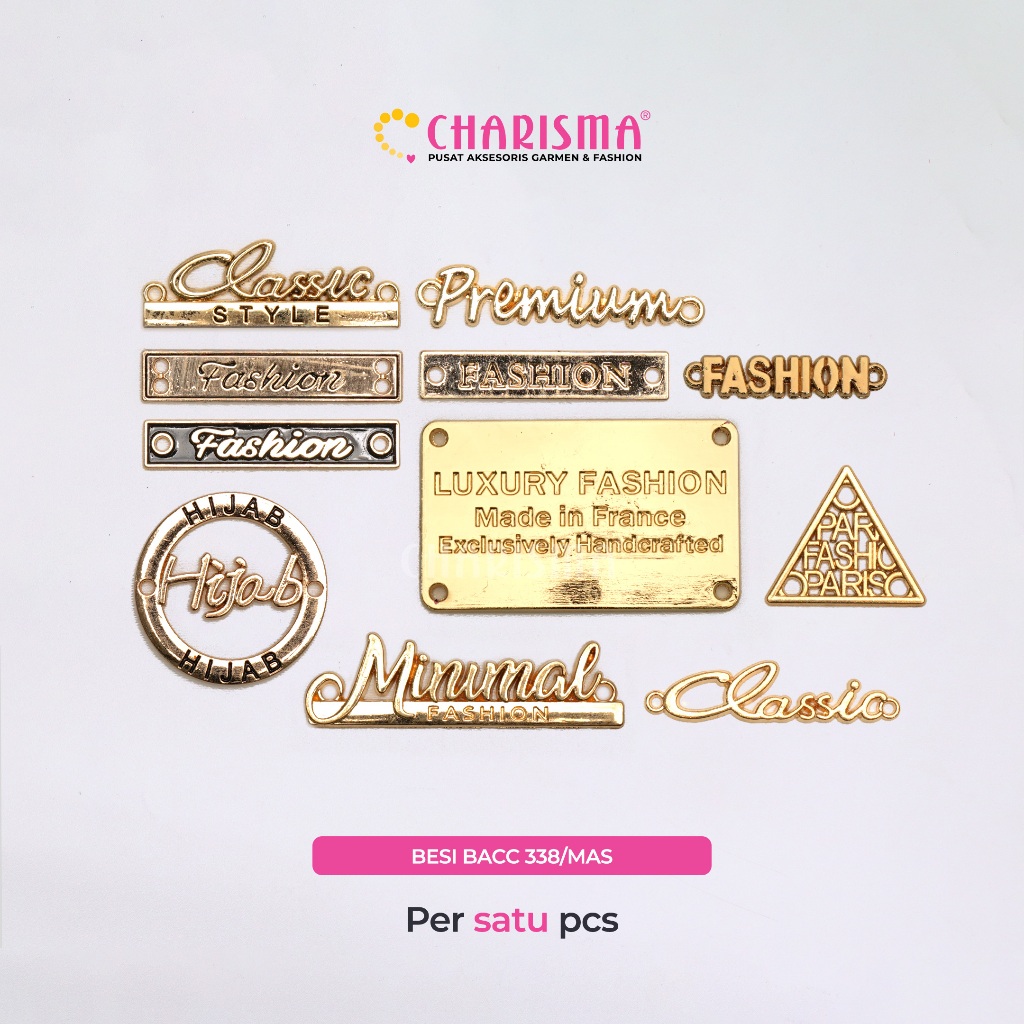 Jual Charisma Label Plat Besi Motif 9 - Label Tag Besi / Plat Hijab ...