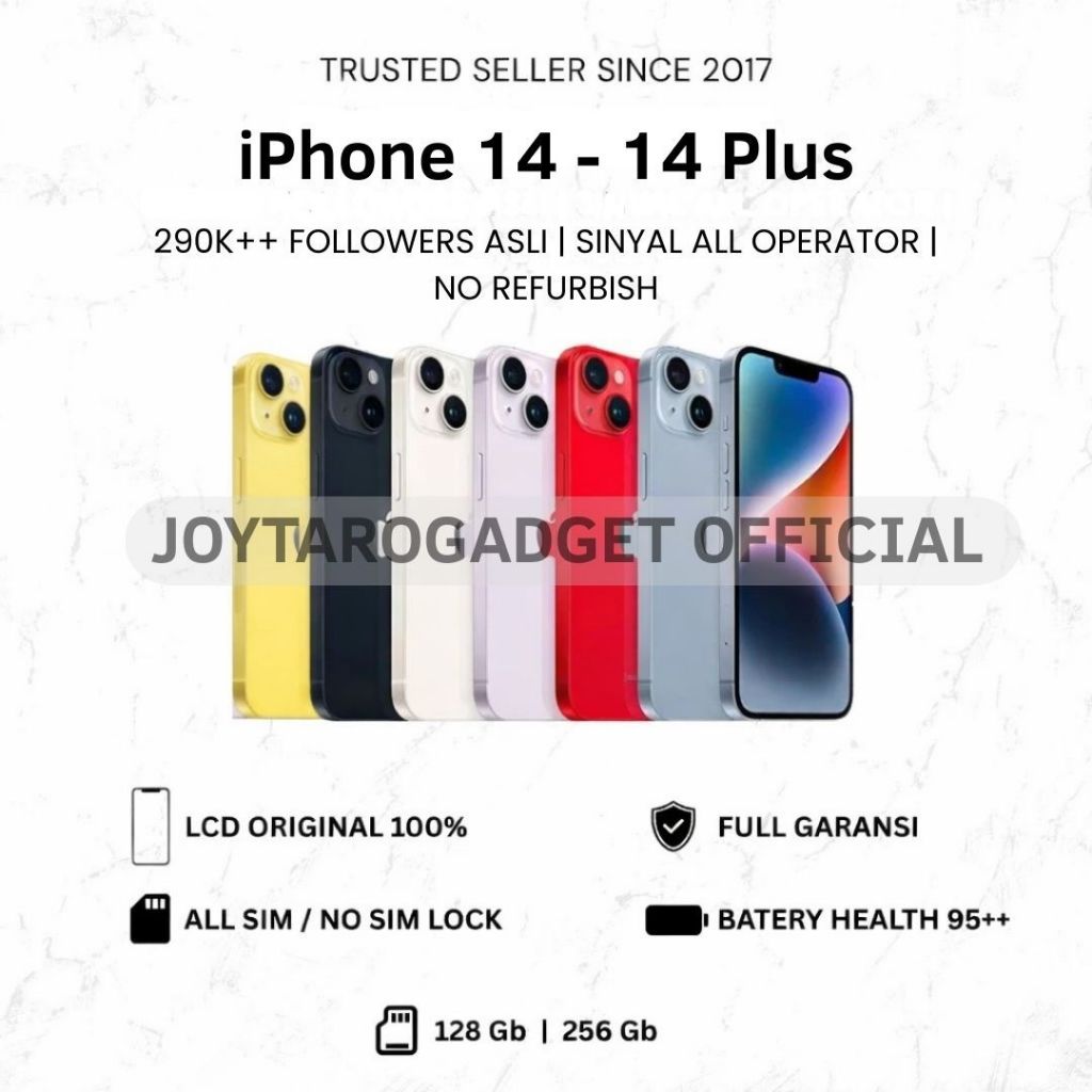 Jual ip 14-14 plus 128gb 256gb Fullset Lcd Original 100% Mulus No ...