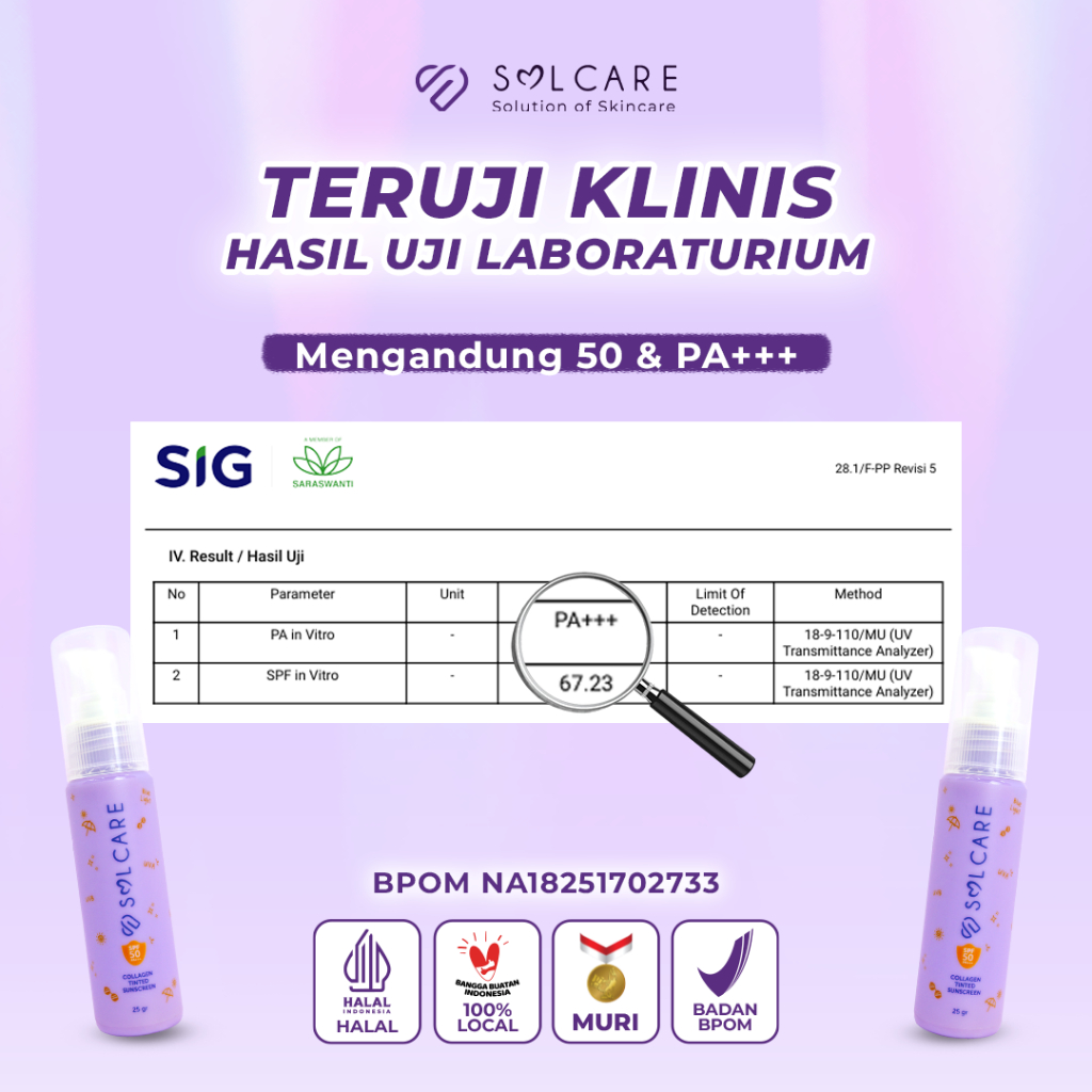Jual Solcare Collagen Tinted Sunscreen SPF 50 PA+++ — Sunscreen Tone Up ...
