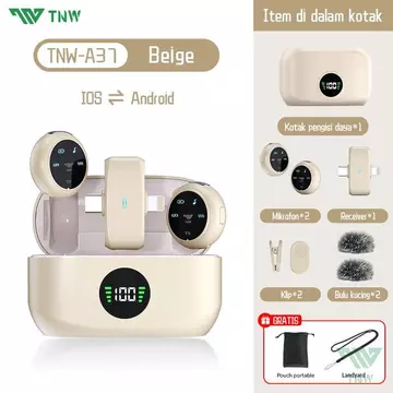 TNW A37 Wireless Microphone 2 In 1 Clip On Mic Magnetic Dual Lavalier Mikrofon Mikrophone