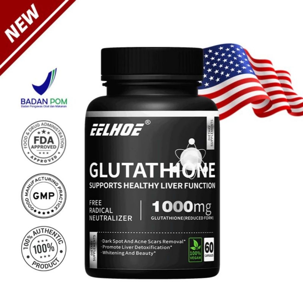 eelhoe glutathione Jual EELHOE Glutathione 1000 Mg, Pemutih, Antioksidan, Vegetarian, 60  Kapsul