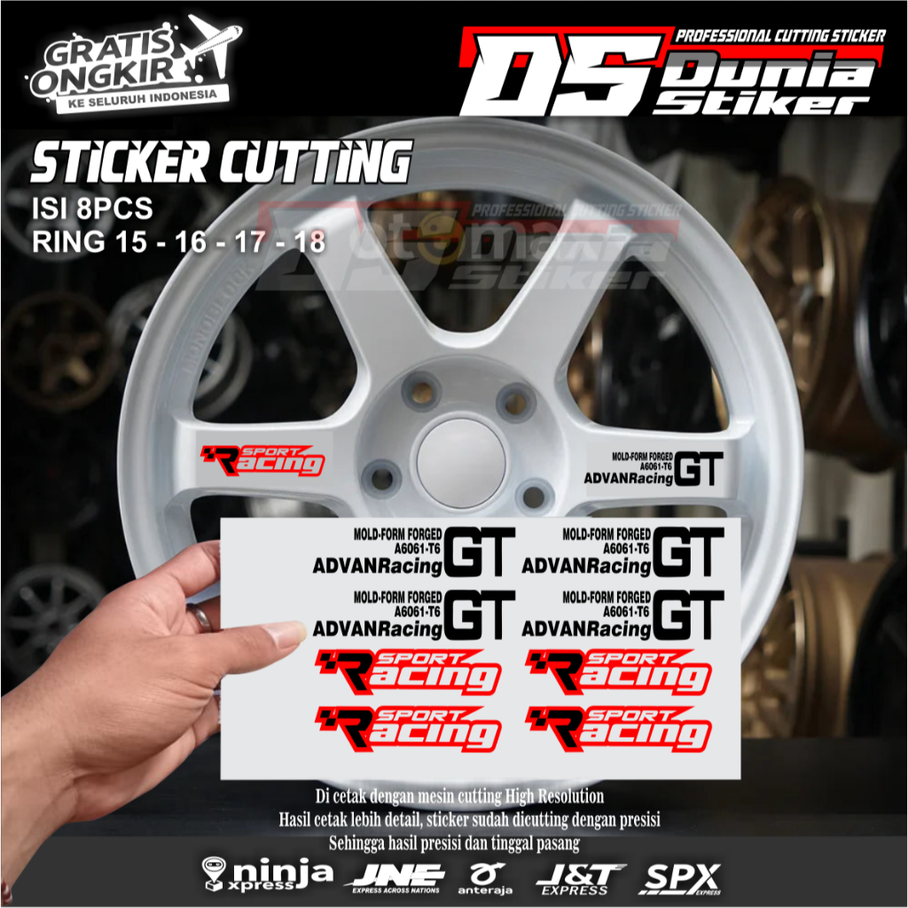 Jual STICKER VELG ADVAN RACING GT, SPORT RACING SEMUA MOBIL STIKER VELK ...