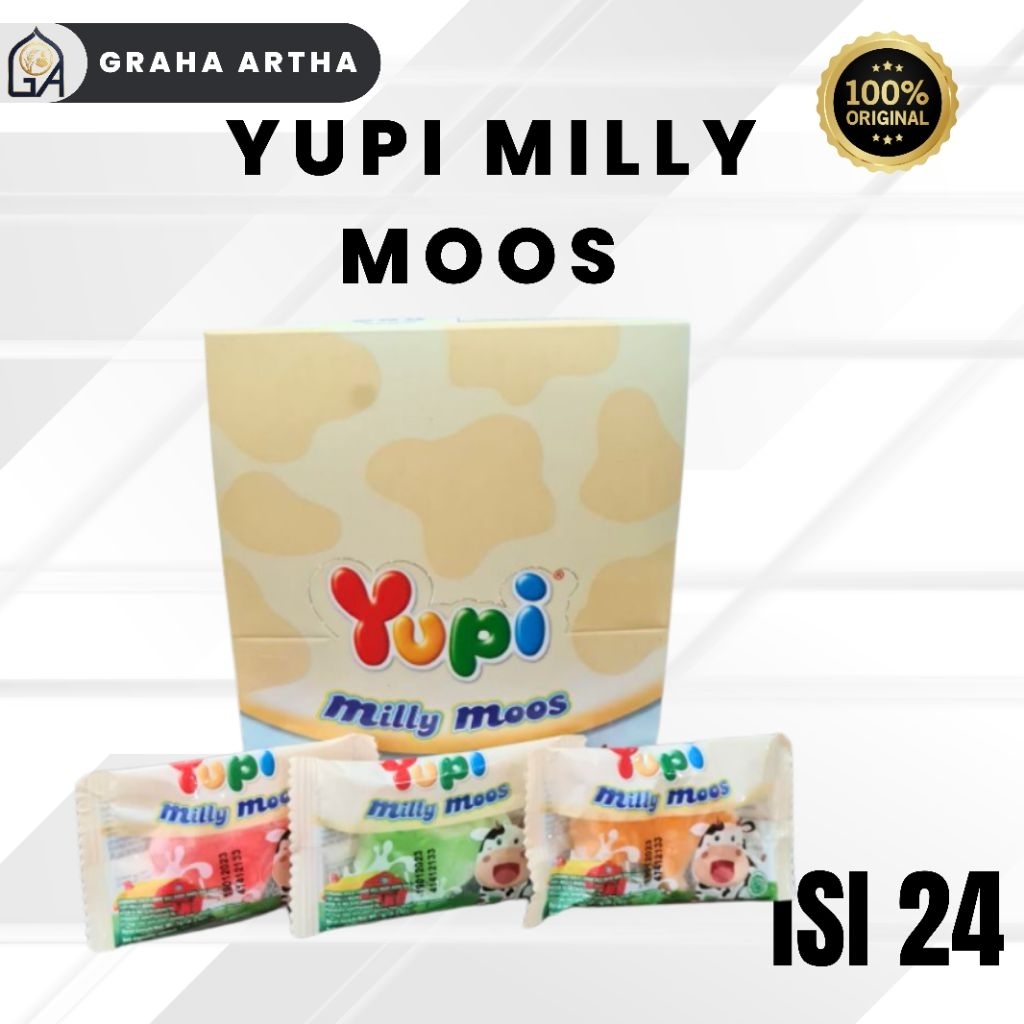Jual Graha Artha - Yupi Milly Moos Gummy Permen Jelly Susu Sapi Box Isi ...