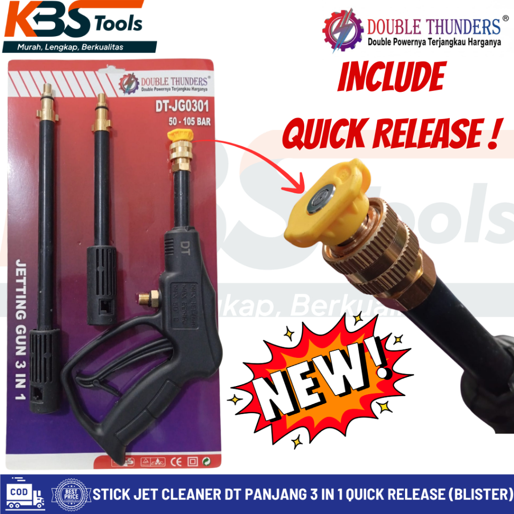 Jual Stick Jet Cleaner Panjang 3 in 1 Spray Quick Release / Pistol Jet ...