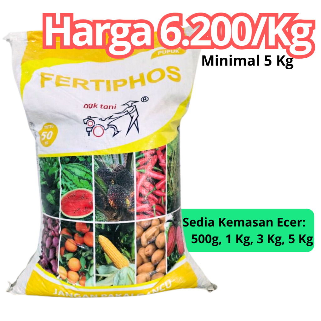 Pupuk Fertiphos Kuning Kemasan Repack 500g / 1 Kg / 3 Kg / 5 Kg Phosgro Saprotan Utama