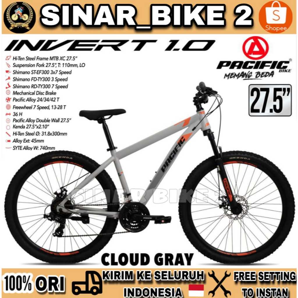 Jual Sepeda Gunung MTB PACIFIC INVERT 1.0 Ukuran 27,5 Inch 3x7 Speed ...