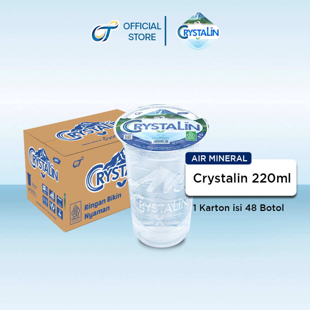 Jual Crystalin Mineral Water 220ml - 1 Karton 48 Pcs | Shopee Indonesia