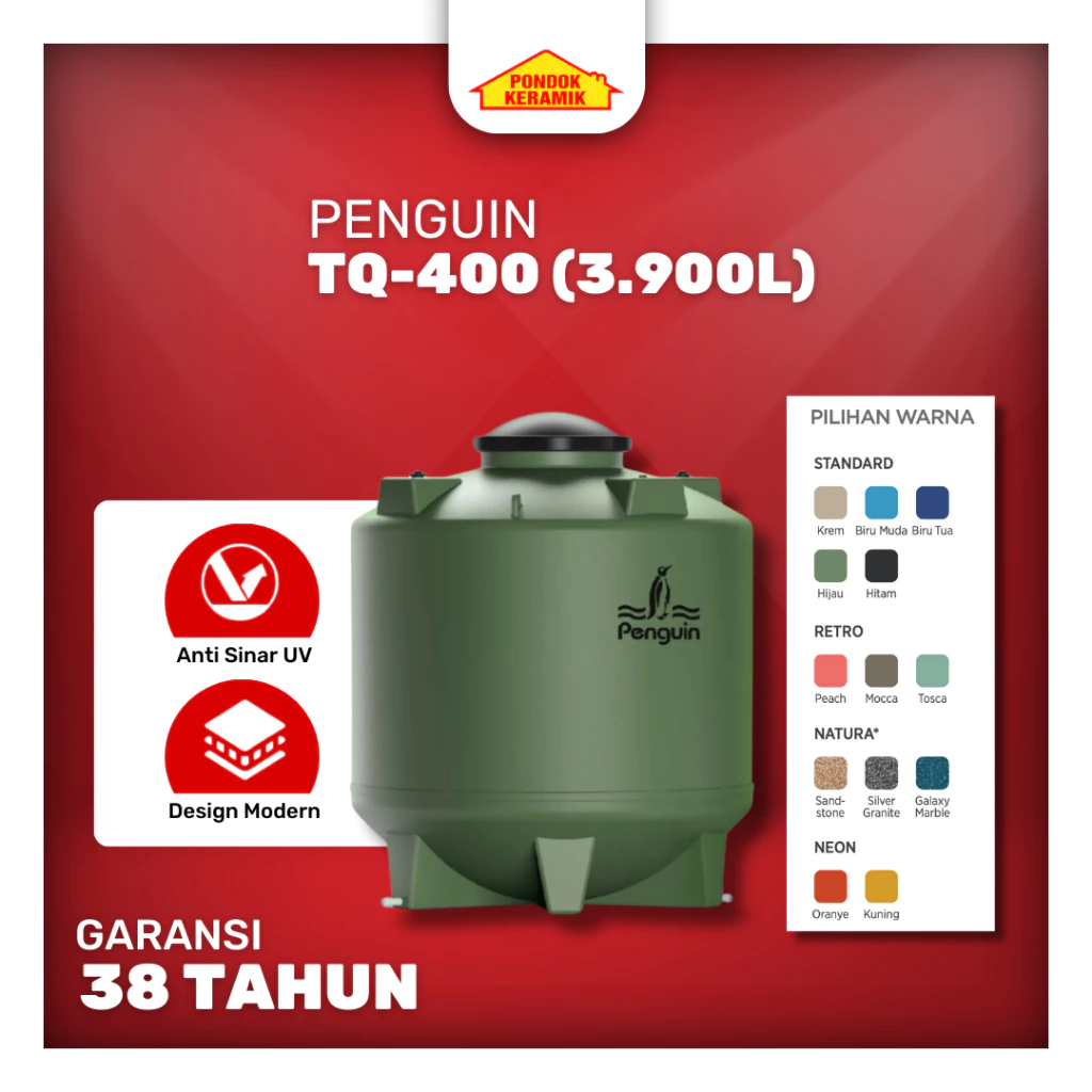 Penguin TQ-400 3900 Liter Toren Tandon Tangki Air Underground Tank Berbagai Warna