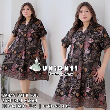 Union11 Dress Batik Jumbo Wanita Dress Jumbo Wanita Ld 126 Baju Jumbo Wanita Baju Kerja Wanita
