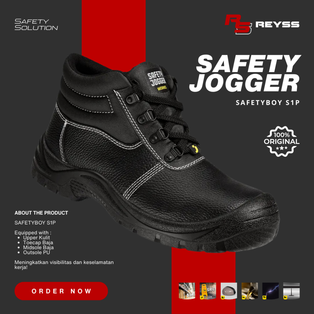 Jual Sepatu Safety Jogger SafetyBoy S1P | Shopee Indonesia