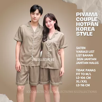 Piyama Hotpan Satin COUPLE JCCollections Baju Tidur Piyama Couple