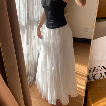 Fatayana Rok Korean Style Bangkok Susun Plisket Premium Wanita Maxi Skirt Flowy Mayung Rimple