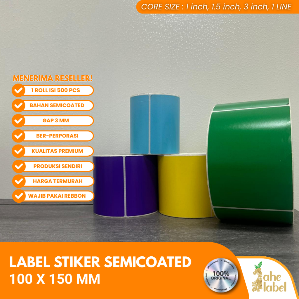 Jual LABEL BARCODE SEMICOATED 100X150MM STICKER LABEL SEMICOATED ...