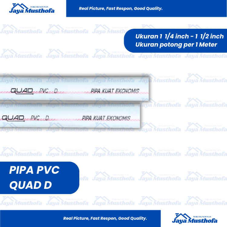 Jual Pipa PVC QUAD D PUTIH 1 1/4” 1 1/2