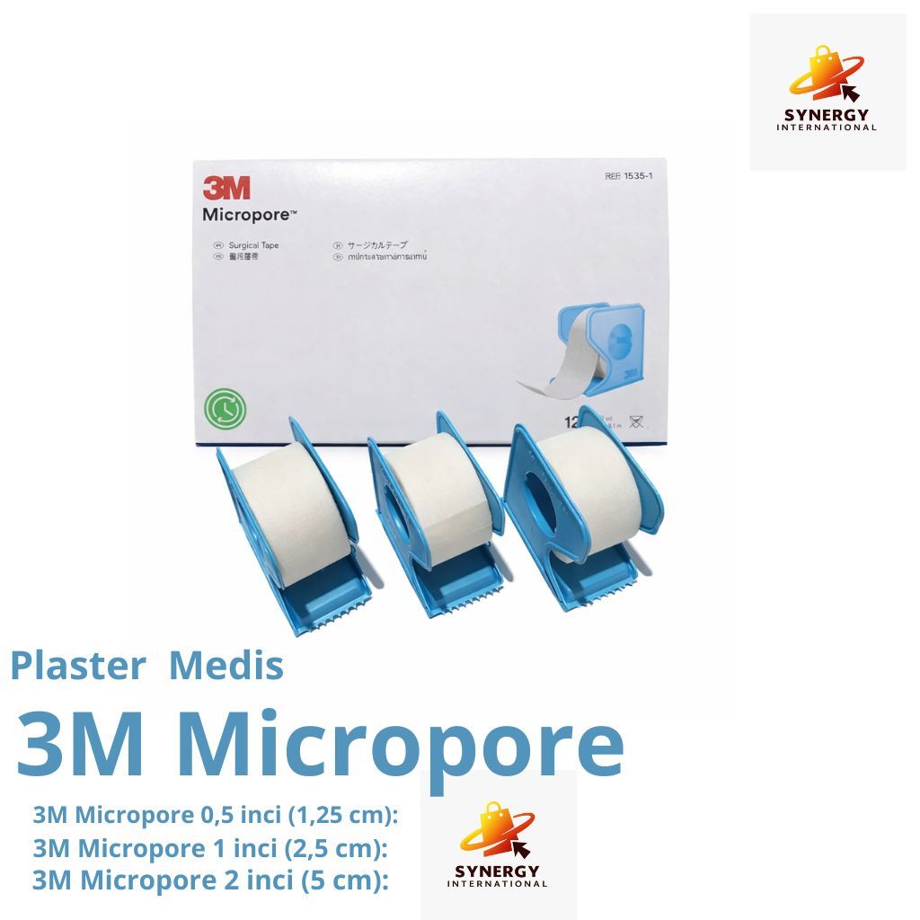 Jual 3M Micropore Plester Putih 0,5 Inch 1 Inch 2 Inch Melindungi Luka ...