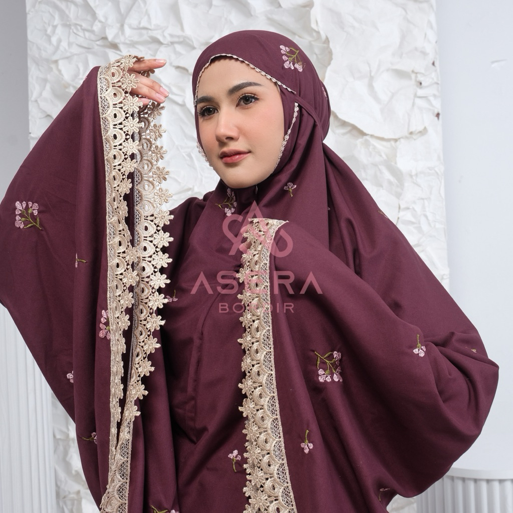 ASERA - Mukena Dewasa Bordir Kanaya Series 2 in1 Katun Premium