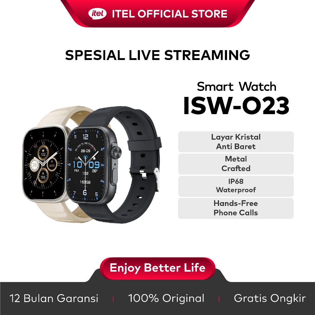 Jual [Spesial Live Streaming] Official itel Smart Watch ISW-O23 3 ...