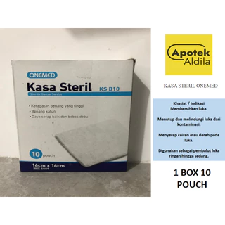KASA STERIL ONEMED PERBOX ISI 10 POUCH UNTUK MEMBERSIHKAN, MENUTUP DAN MENJAGA LUKA