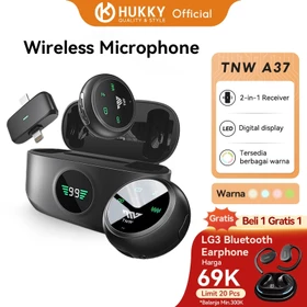 TNW A37 2 In 1 Wireless Microphone Magnetic Clip On Mic HP Plug Play Wireless Lavalier Mikrofon