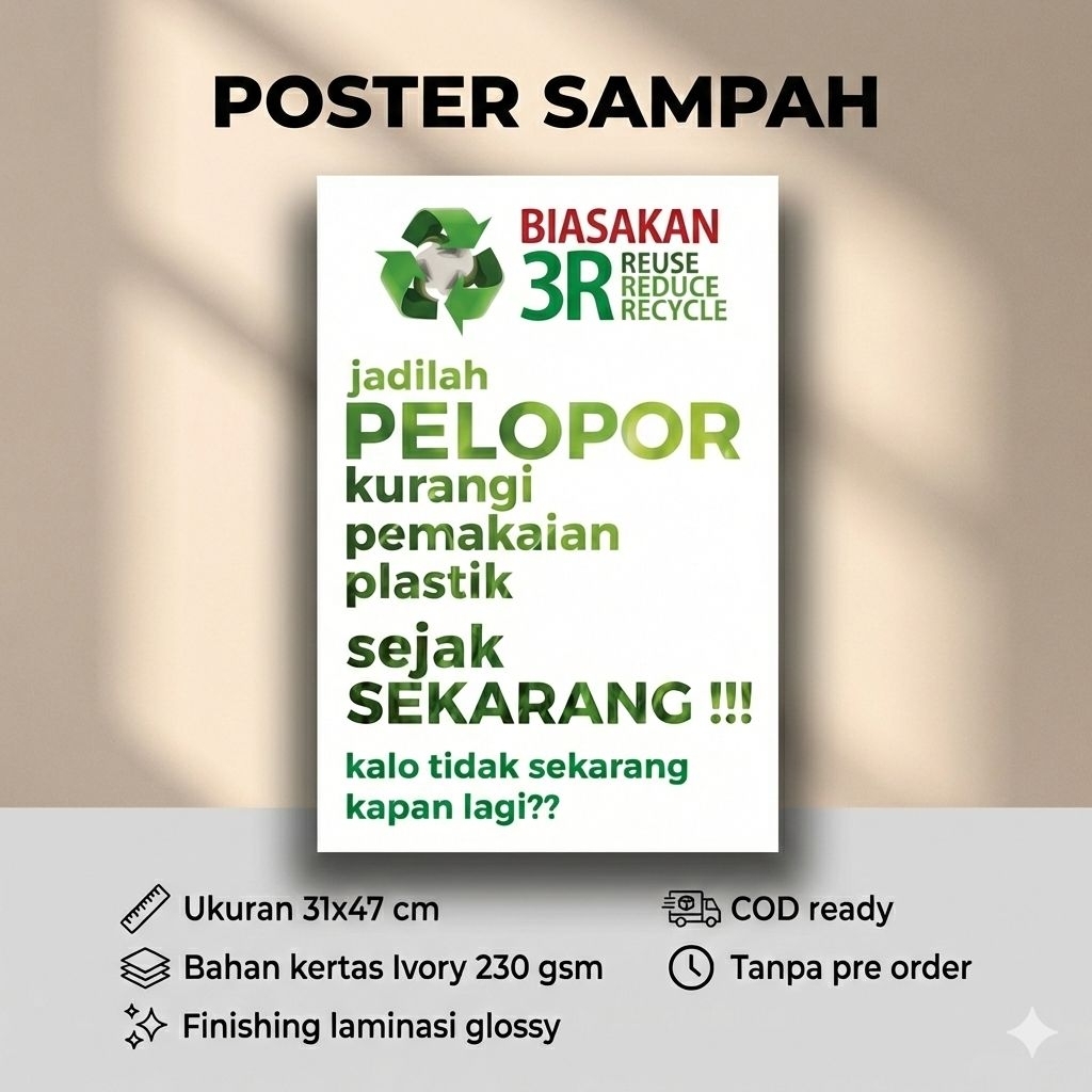 Jual Poster Pelopor Sampah 3R - Poster 3R - Reduce - Reuse - Recycle ...