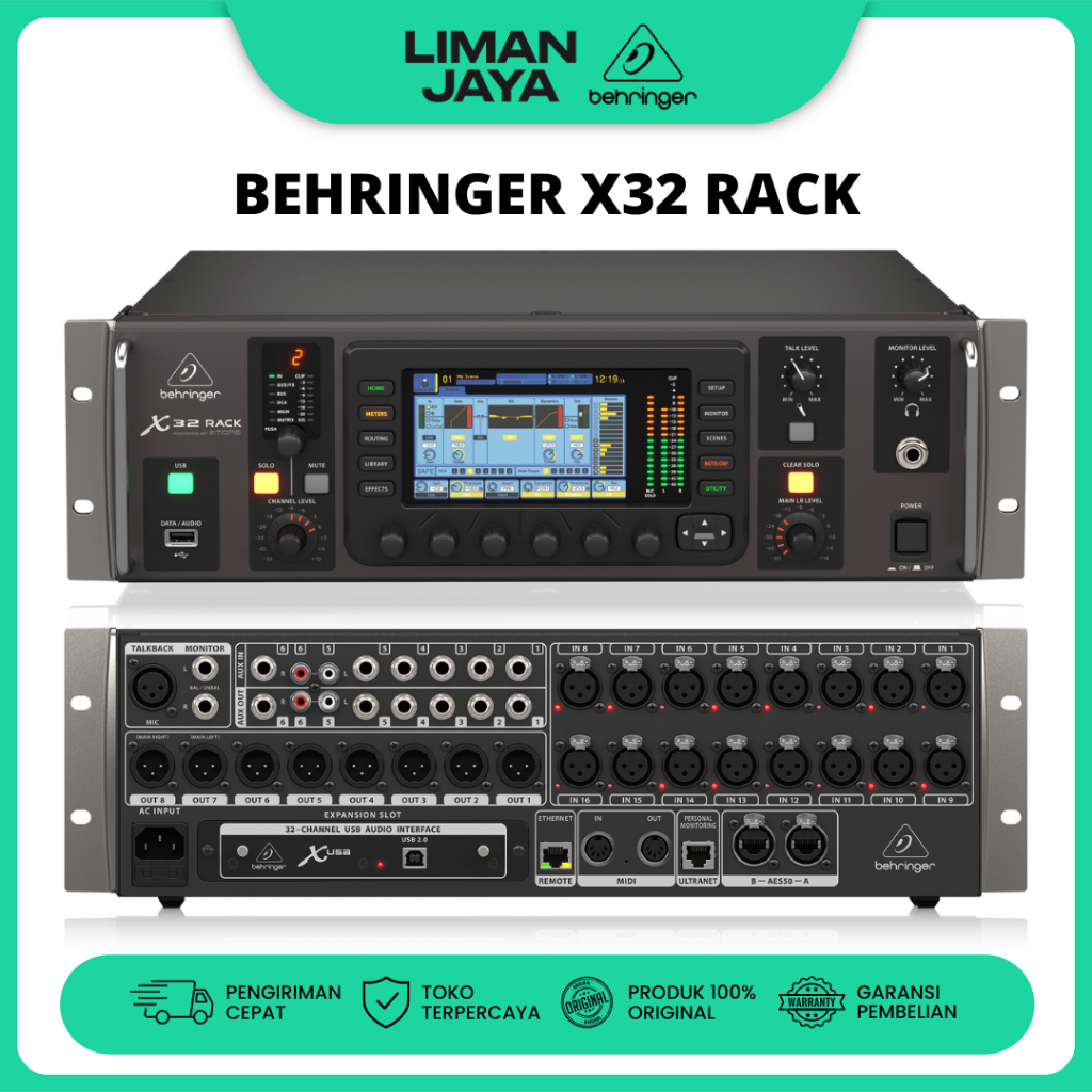 Jual Behringer X32 Rack X-32 X 32 Digital Mixer Mixing Rackmount 40 ...