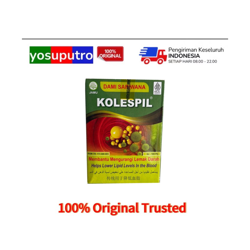OBAT HERBAL KOLESPIL 100 PIL MENGURANGI KOLESTEROL LEMAK DARAH DAN ASAM URAT KAKU URAT LEHER