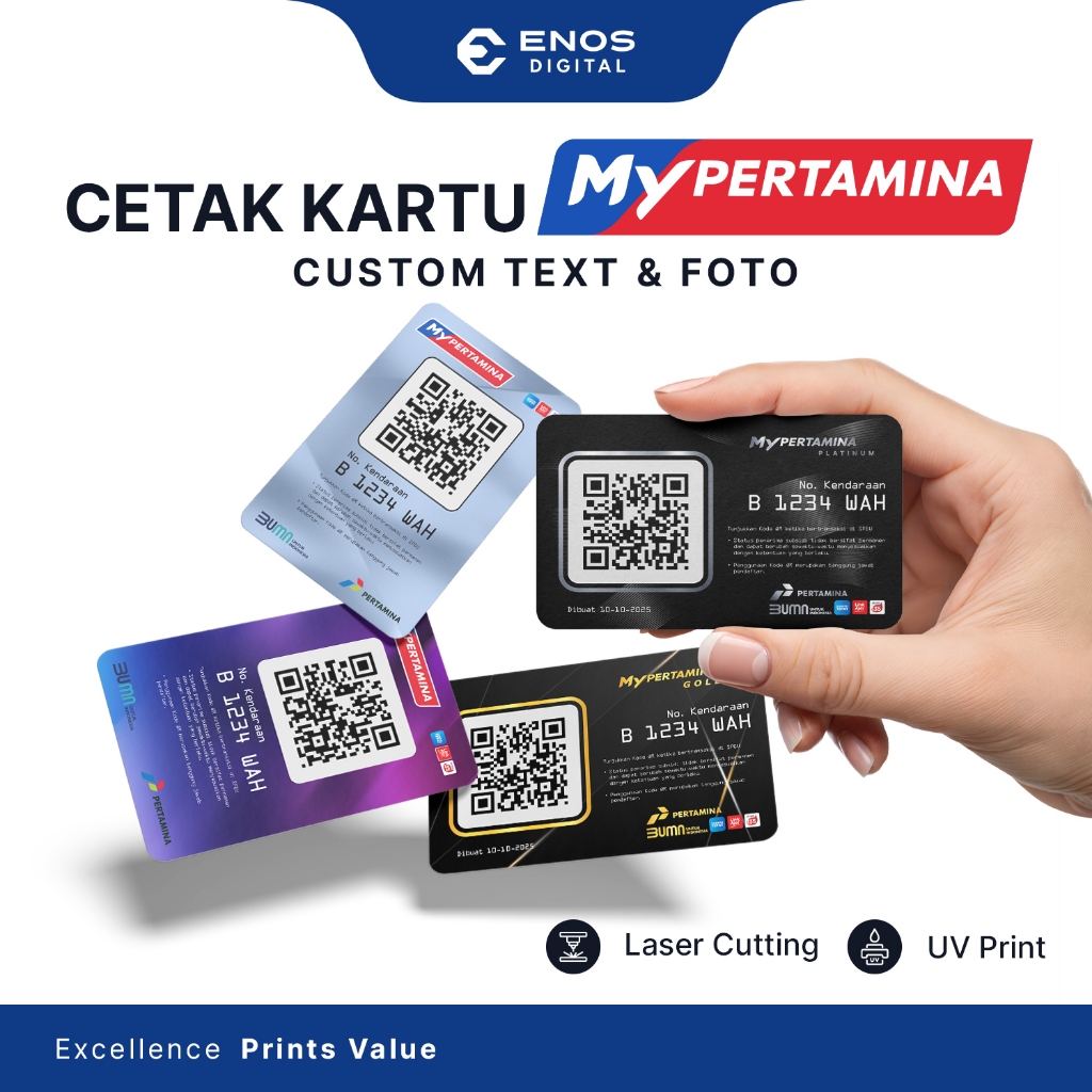 Jual Kartu Barcode MyPertamina Custom PVC | Kartu My Pertamina Cetak QR ...