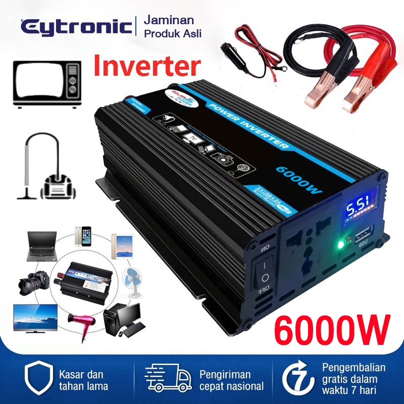Jual Eytronic Power Inverter Mobil 4000W - Konverter DC 12V ke AC 220V ...