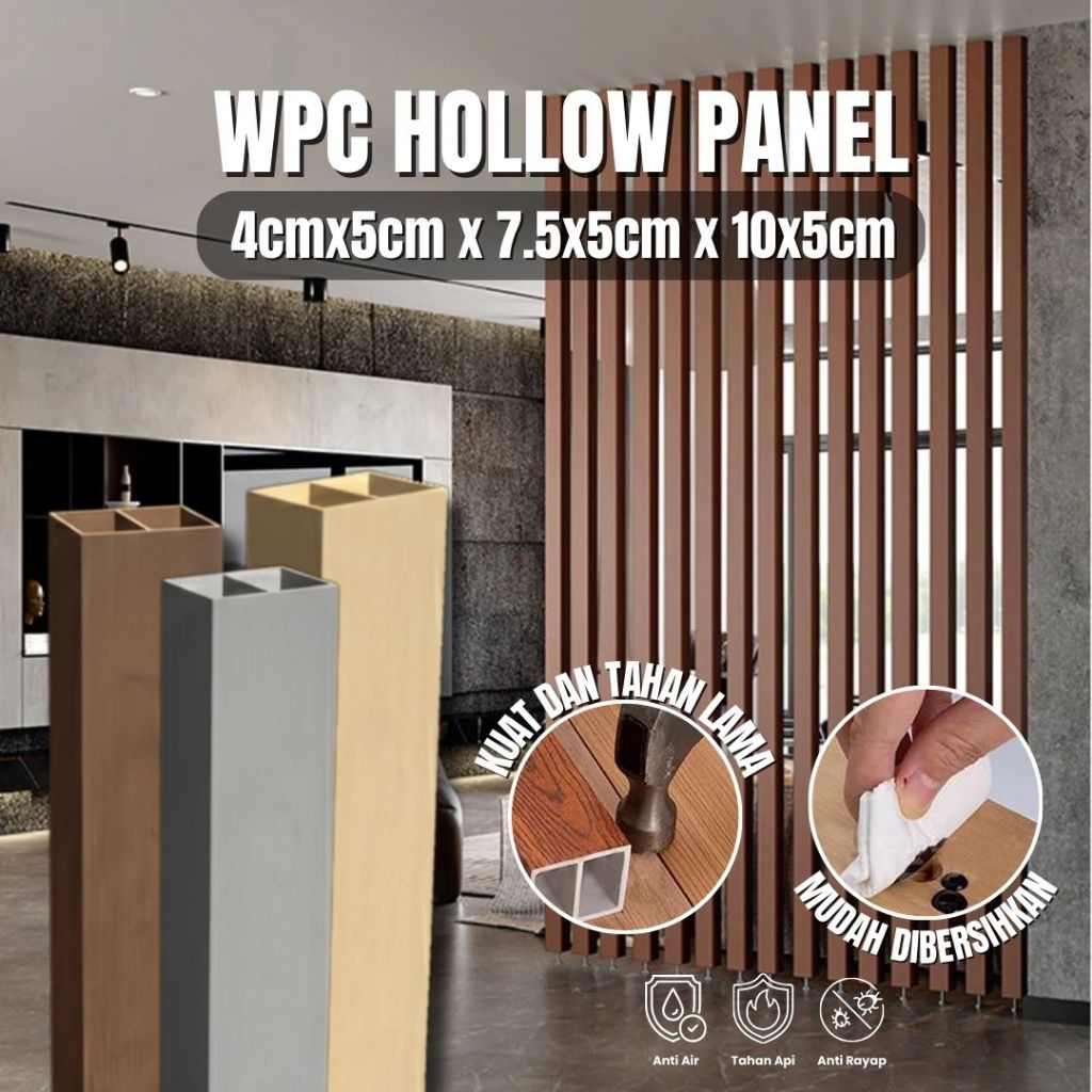 Jual Hollow Kisi Kisi WPC Kotak Panjang 290CM Wall Panel PVC Partisi ...