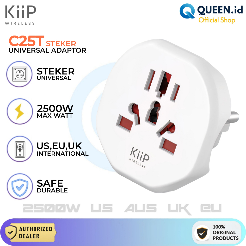 Jual KiiP C25T Universal Travel Adaptor Converter Over Steker Stop ...