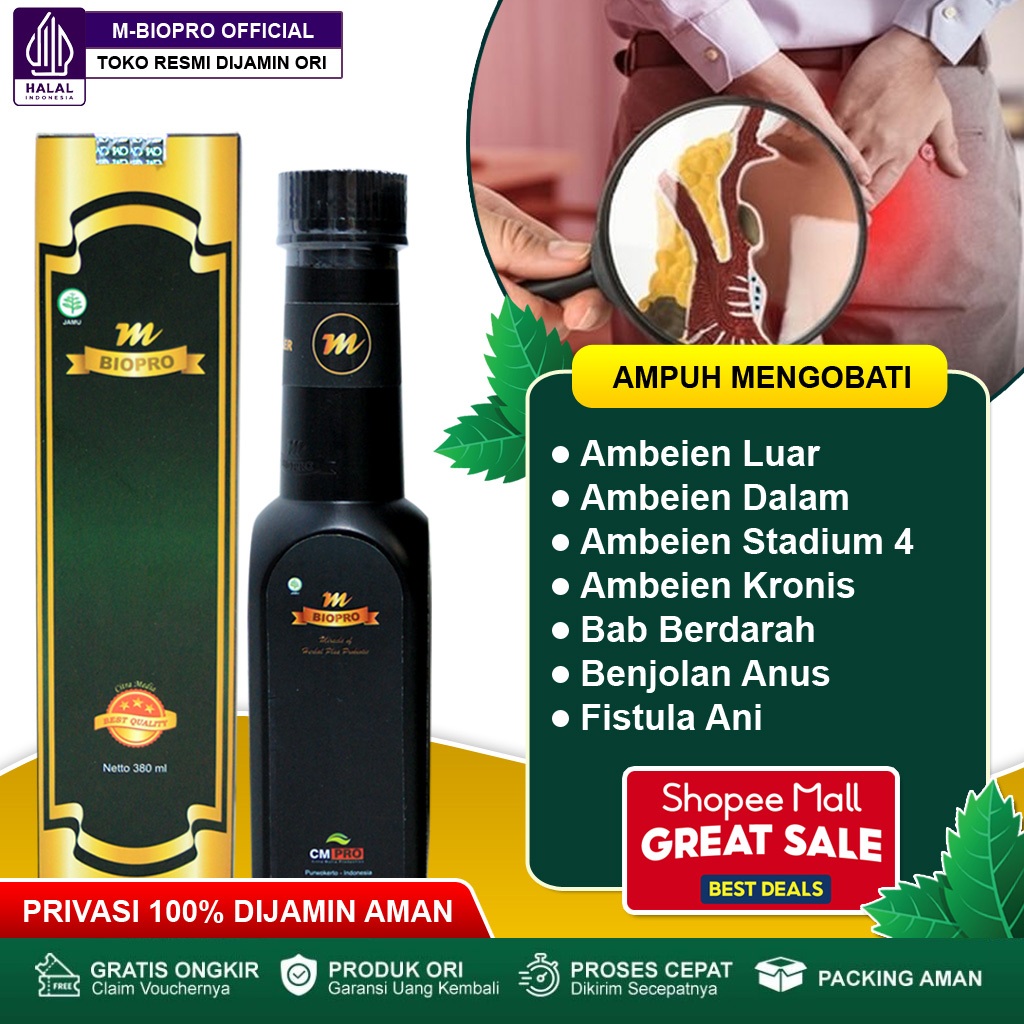 Obat Ambeien, Ambeyen, Wasir, Bab Berdarah, Benjolan Anus Keluar, Luka Anus, Hemoroid, Fistula Ani, Herbal Ambeien Anak Dan Dewasa Paling Ampuh Tanpa Operasi - Mbiopro Asli Original
