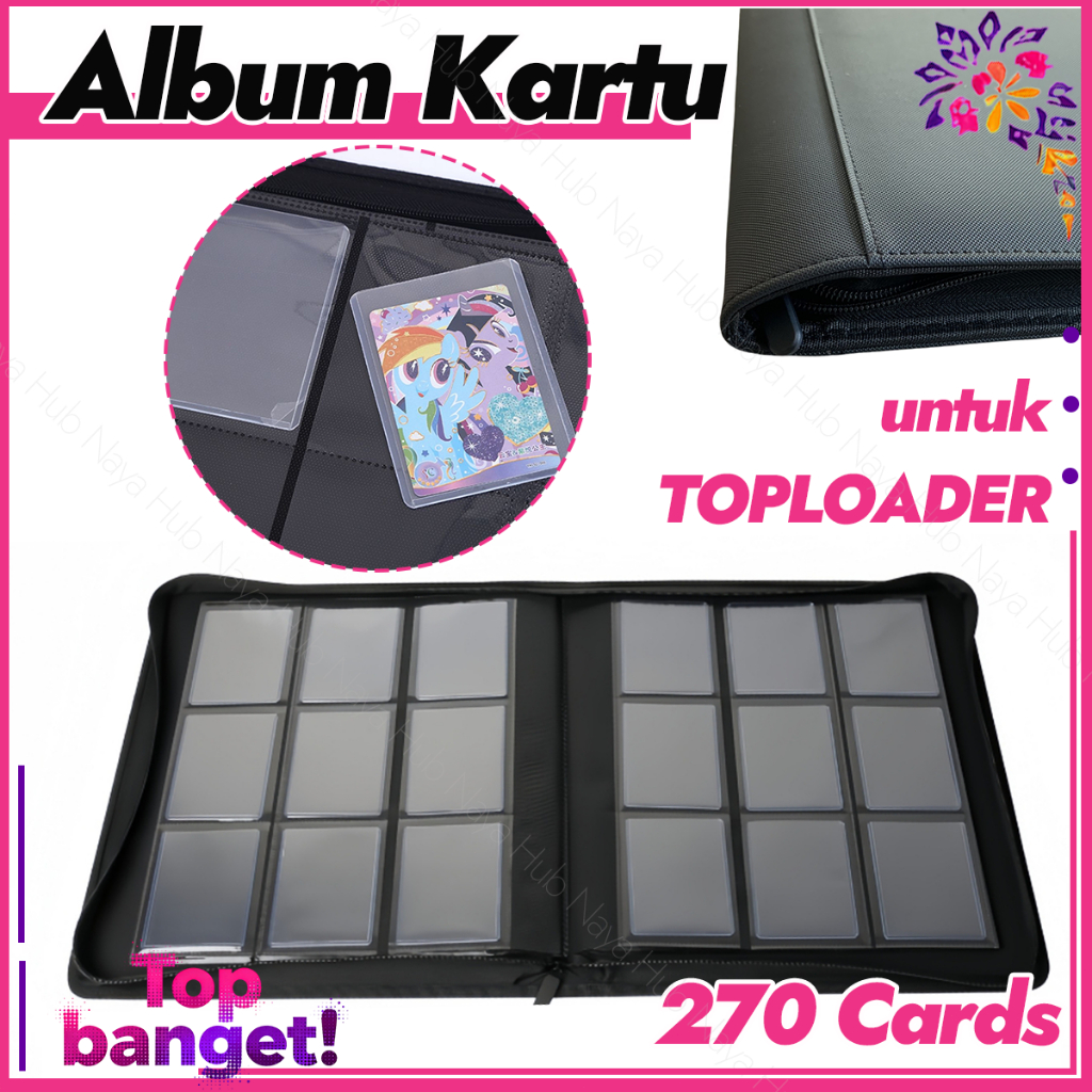 Jual Toploader Binder Album Kartu Pokemon 9 Pocket Premium PU Leather ...