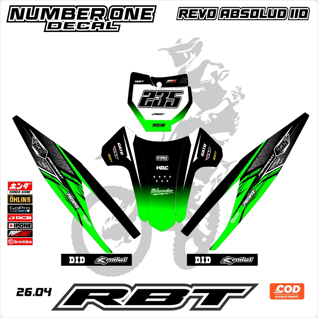 Jual Sticker RBT REVO ABSOLUD 110 MOTOR RBT BEBEK MODIF SUPERMOTO YZ ...