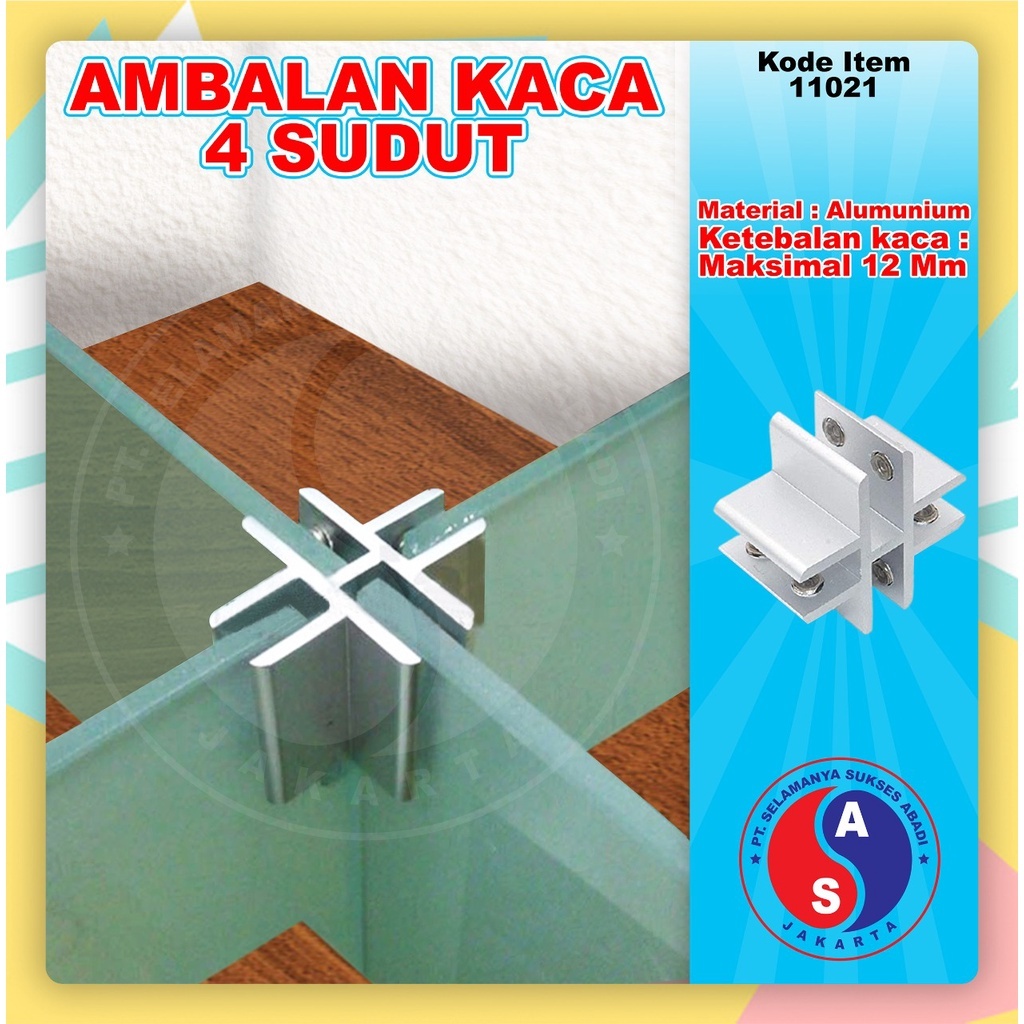 Jual Bracket Braket Breket Claim Klem Ambalan kaca 4 sudut sambungan ...