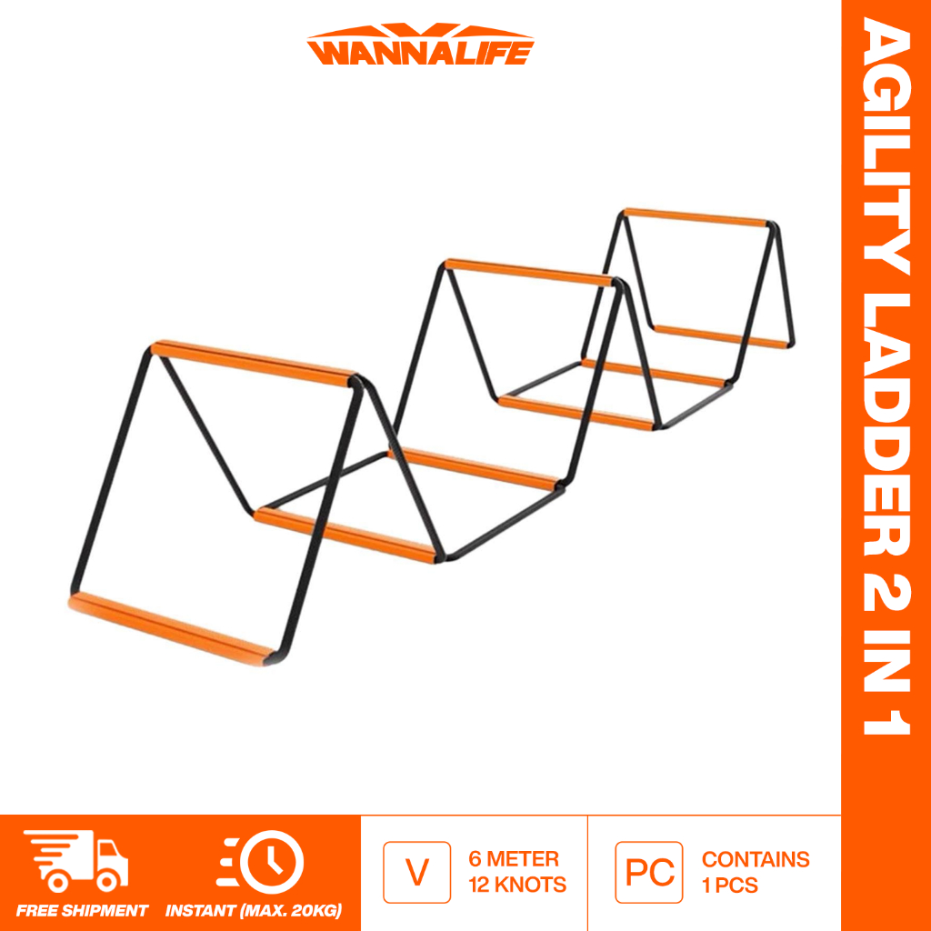 WANNALIFE Premium Agility Ladder | Latihan Kelincahan dan Kekuatan Kaki | Alat Olahraga Outdoor