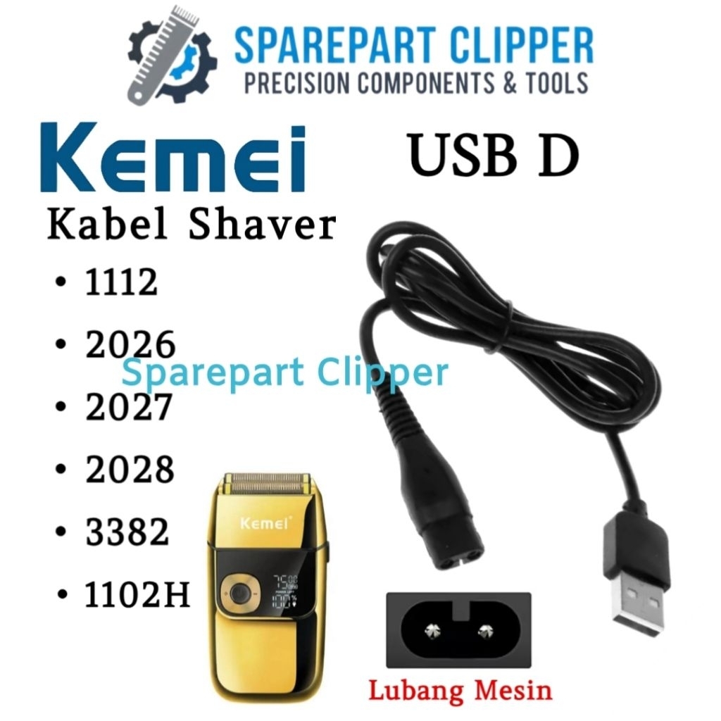 Jual Kabel Charger Shaver Kemei 2026 2027 2028 3382 Kabel Cas Shaver ...
