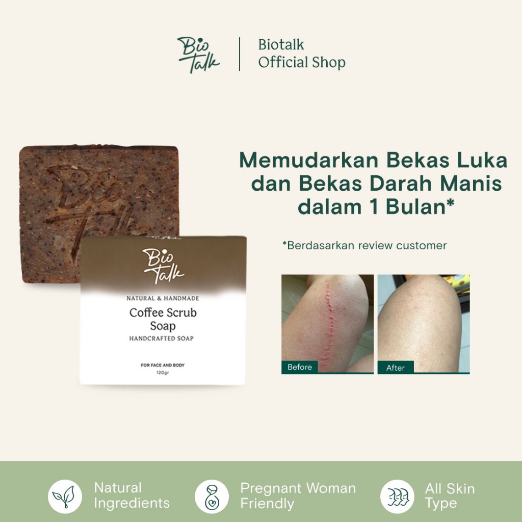 Jual Biotalk Coffee Scrub Soap - Memudarkan Bekas Luka & Strech Mark ...