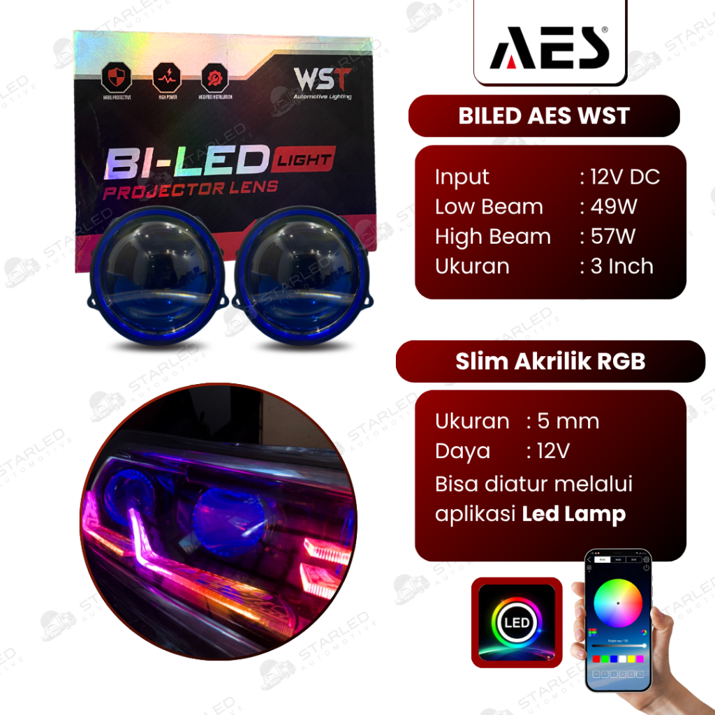 Jual Headlamp Innova Reborn Set Biled AES atau I-FUN 12V Custom Slim ...