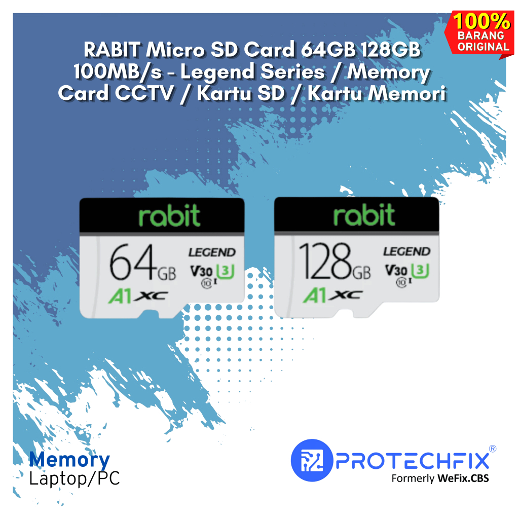 Jual RABIT Micro SD Card 64GB 128GB 100MB/s - Legend Series / Memory ...