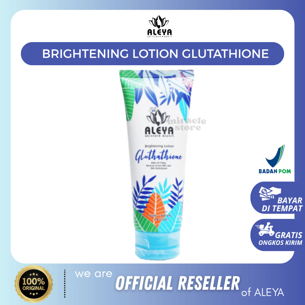 Jual [PROMO] ALEYA GLUTATHIONE BRIGHTENING LOTION 100ml - With UV Filter - Mencerahkan Melembabkan Kulit